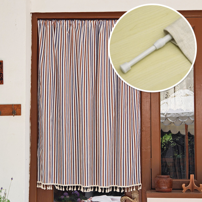 륀레브 다용도 주방 커튼 창문 바란스 2종 커튼봉 포함 30 40 50 60 70 80 90 100 110 120