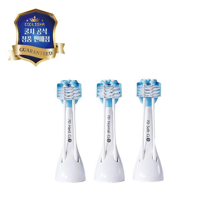 전동칫솔 쿨샤 리필모 6개입7D 고급형 성인용, 강한모, 화이트, 6개