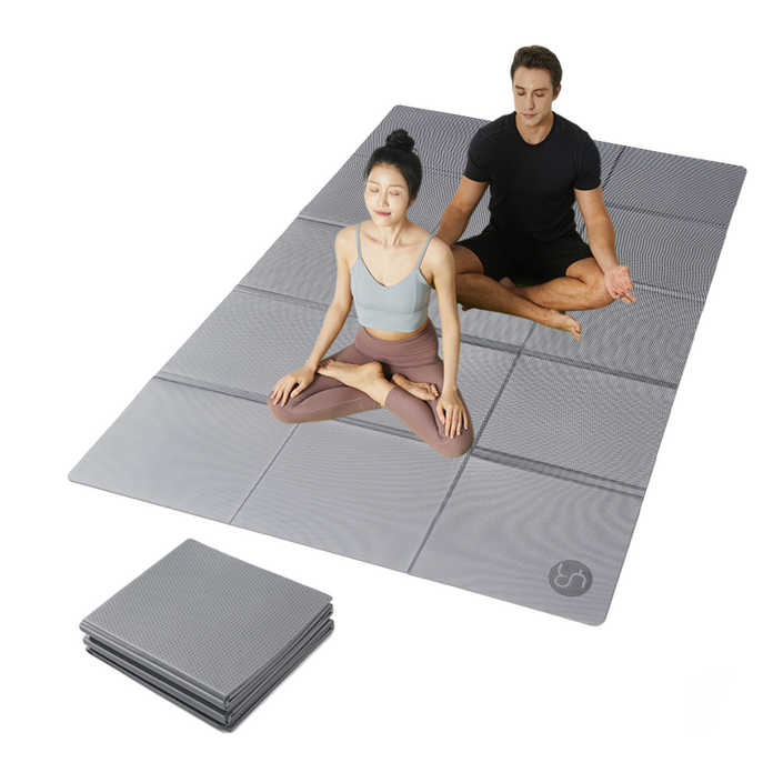유렌 TPE 대형 접이식 요가매트 5mm 필라테스 캠핑 운동매트, 1개, 그레이