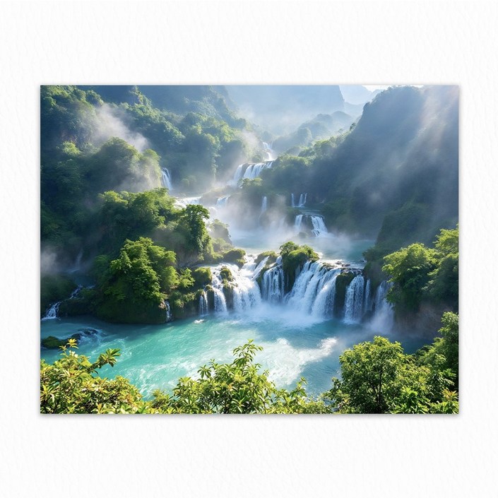 풍수 인테리어 폭포 돈들어오는 현관 액자 자석 풍경 그림