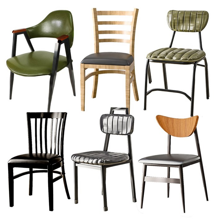 업소 식당 카페 인테리어 의자 모음 철재 식탁의자 음식점 가정 분식점 레스토랑 구내식당, 1개, 카키