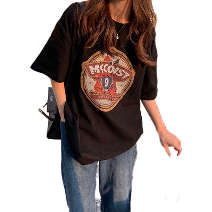 CANDY CHOIN 아메리칸 하프 반팔 티셔츠