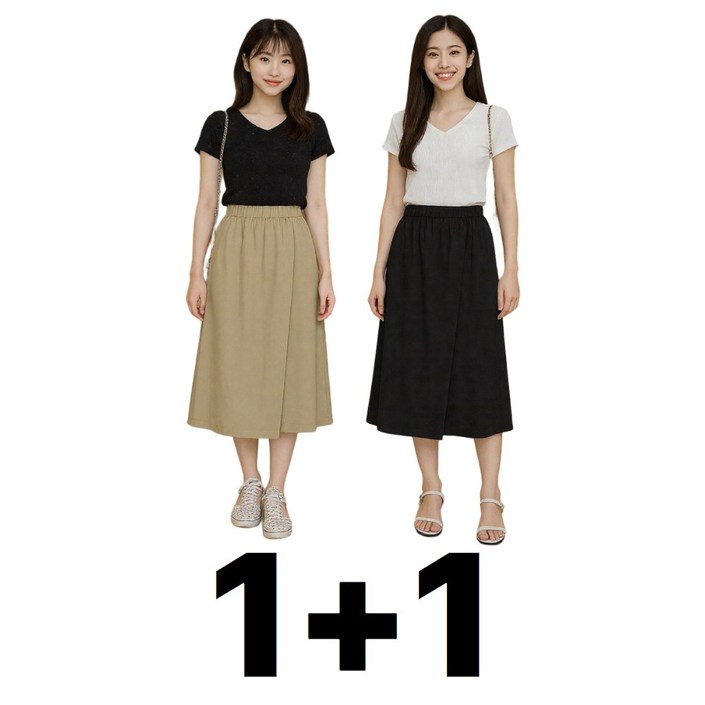 수라드 통기성 와이드핏 여름 롱 치마바지 밴딩스커트