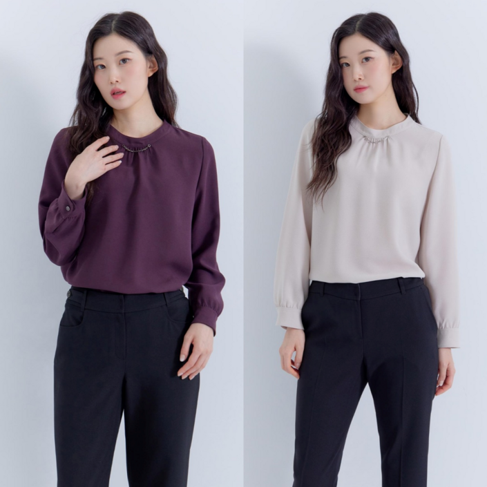 지센 여성 부산점 밴드넥 블라우스 LFWSP902 2컬러