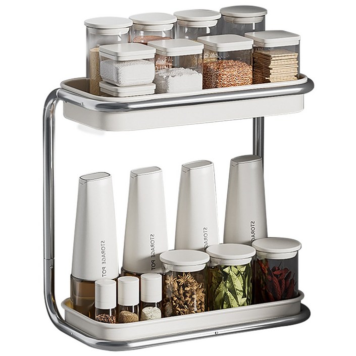 위케아 심플 다용도 양념통 선반 정리대, 화이트, 1개
