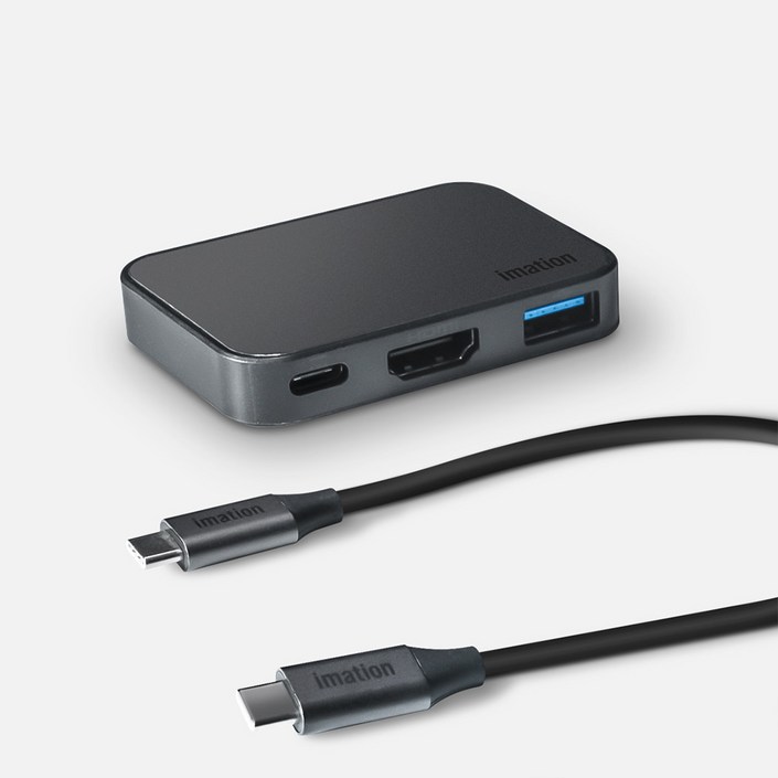 이메이션 3in1 케이블 분리형 USBC 3포트 멀티포트 허브, HDMI 4K 60Hz 지원, 덱스지원, 아이폰미러링 IMHU100, 1개