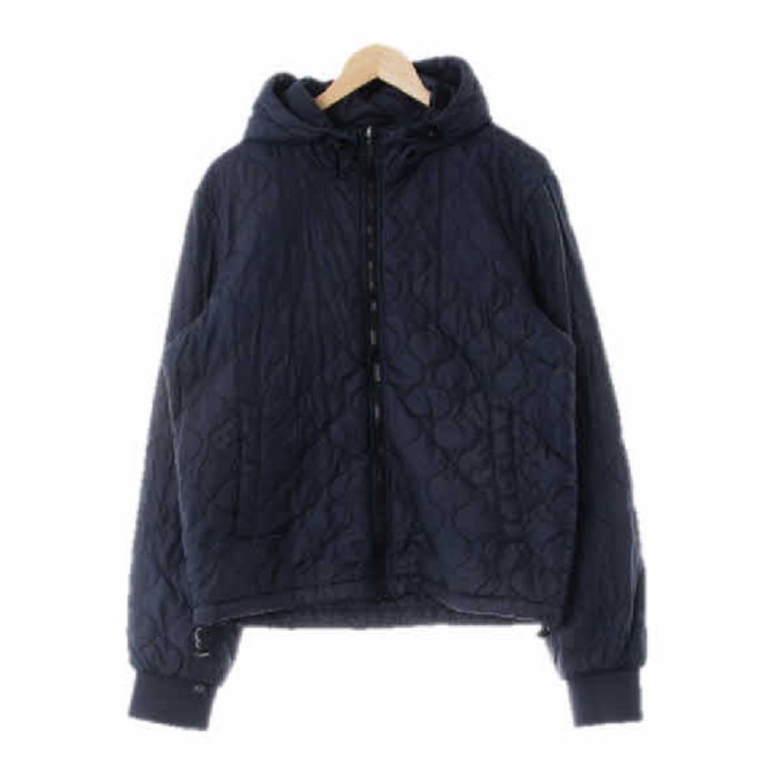 3218 토미힐피거 네이비 물결퀼팅하이넥후드점퍼 M
