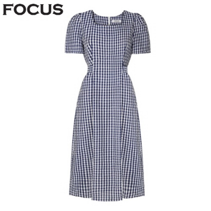 스퀘어넥체크시어서커원피스VFI4M1OP3851