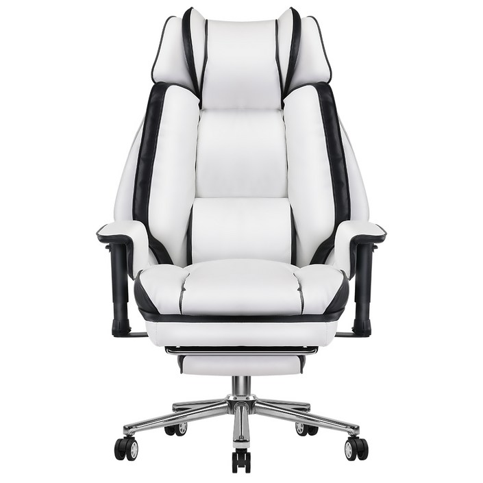 벤트론스 침대형 중역의자 하중150KG 게이밍 의자 컴퓨터 사무용 가죽의자 리클라이너  160도 틸팅조절 발받침대 2D팔걸이