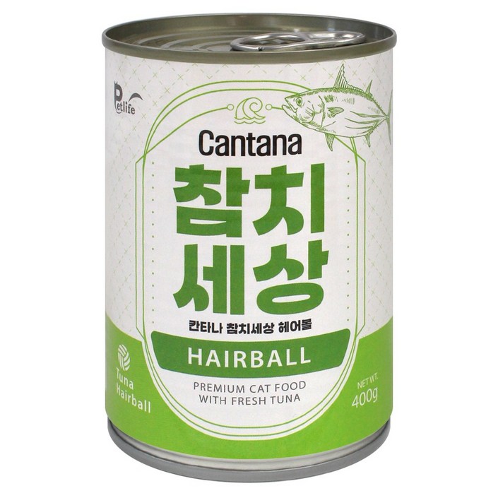 칸타나 참치세상 고양이캔, 12개, 400g, 헤어볼