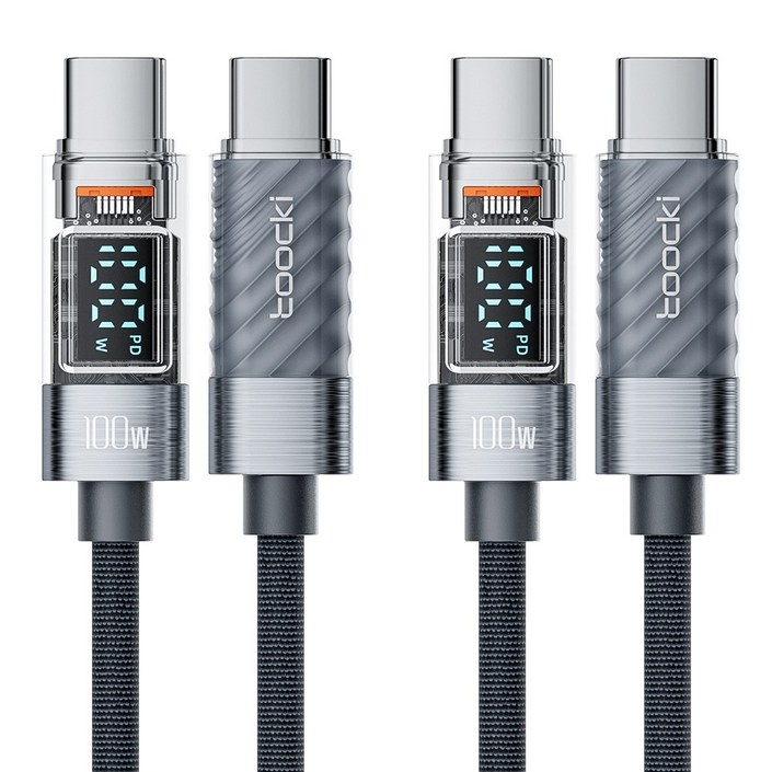 TOOCKI 디스플레이 PD 100W c to c 타입 초고속충전 케이블 TOOCKI 디스플레이 PD 100W c to c 타입 초고속충전 케이블
