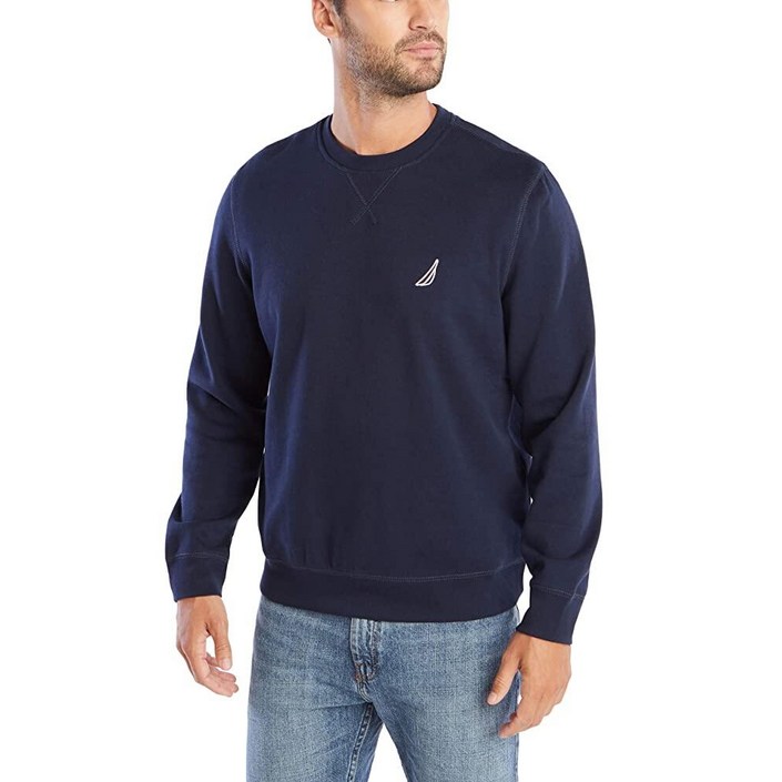 노티카 Nautica 베이직 크루넥 플리스 남성용 스웨트 셔츠 그레이헤더 M 217464