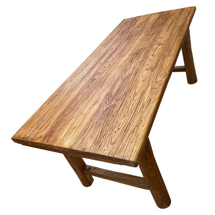 느릅나무 고재 원목 테이블 단단한 빈티지 티 긴 스트립 식탁 홈 로그 바 책상
