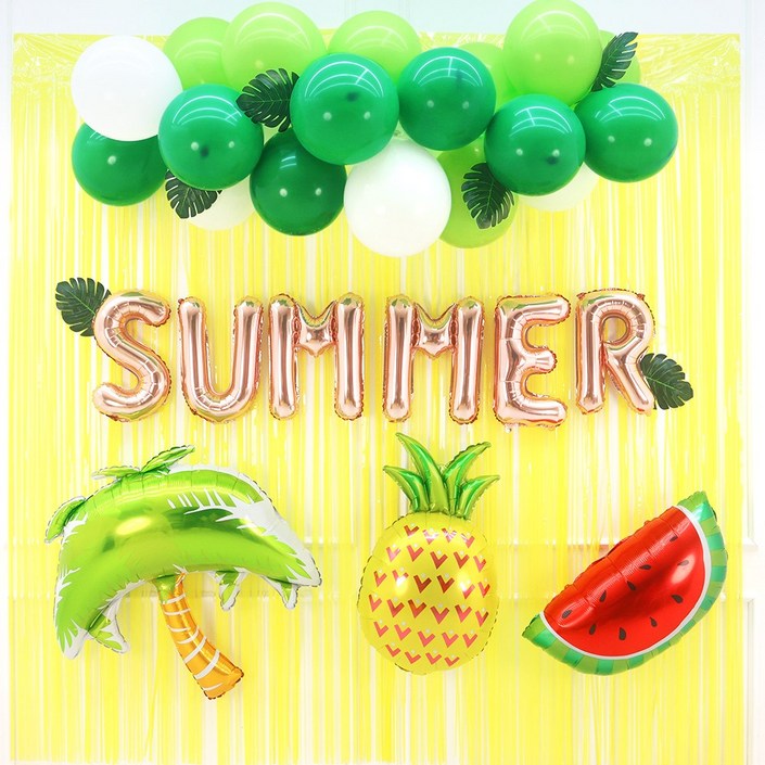 파티짱 여름 SUMMER 풍선 세트 파티 이벤트, 1개, SUMMER 여름 클라우드 풍선 커튼 세트(트로피칼)