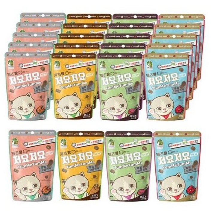 캐츠랑 저요저요 고양이 보양간식 4종 콤보 60g, 닭고기. 양고기. 연어. 참치, 60g, 5세트