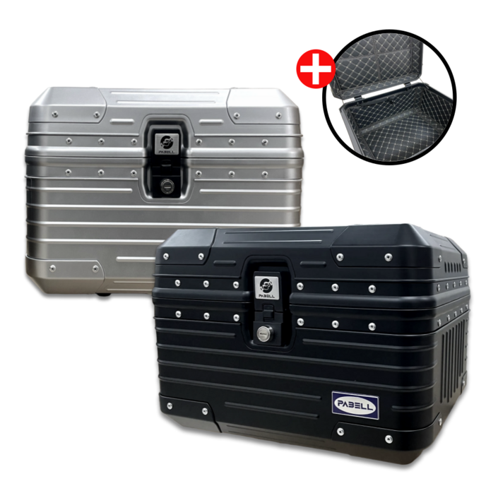 파벨 오토바이 플라스틱 캐리어 탑박스 경량 클래식 베스파 슈퍼커브 헌터커브 43L, 블랙