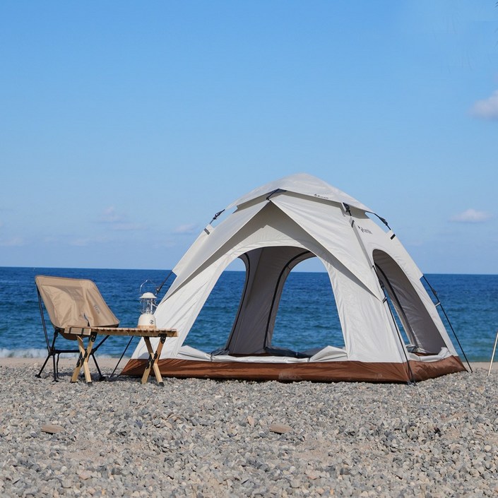 카르닉 4도어 스퀘어 나들이 피크닉 원터치 텐트 34인용 아이보리, 아이보리Ivory