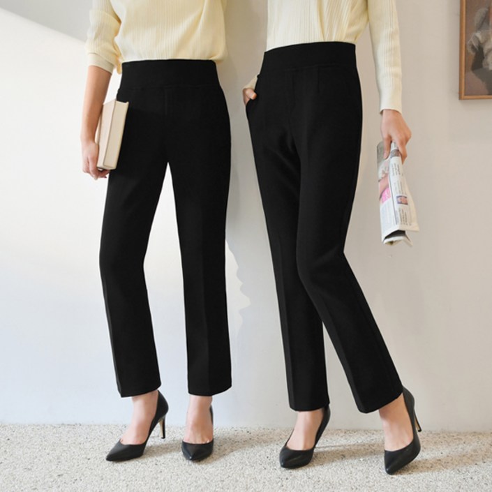 뮤즈린 2TYPE 시그니쳐 뱃살쏙 윈터 일자핏 슬랙스 밴딩기모