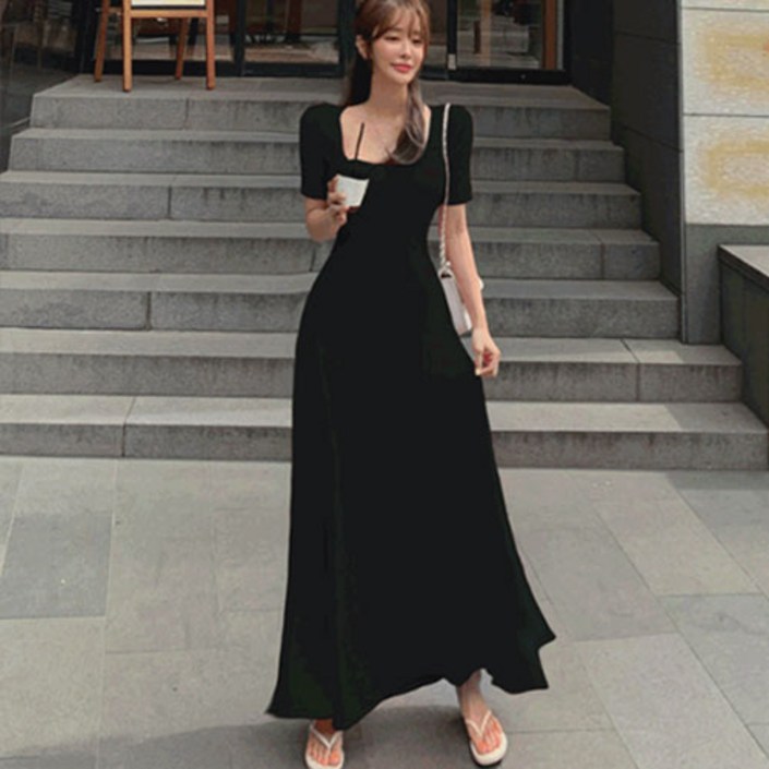 떳다그녀 데이픈 스퀘어 롱 원피스 떳다그녀 데이픈 스퀘어 롱 원피스