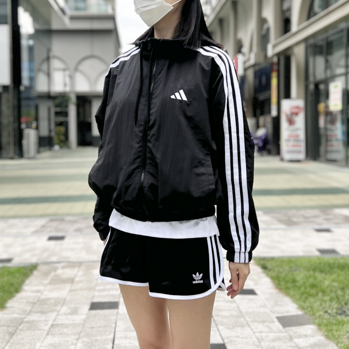 아디다스 3SWB 여성 우븐 윈드브레이커 방풍 트레이닝 바람막이 집업 후드 아우터 가을 블랙 케이스 세트