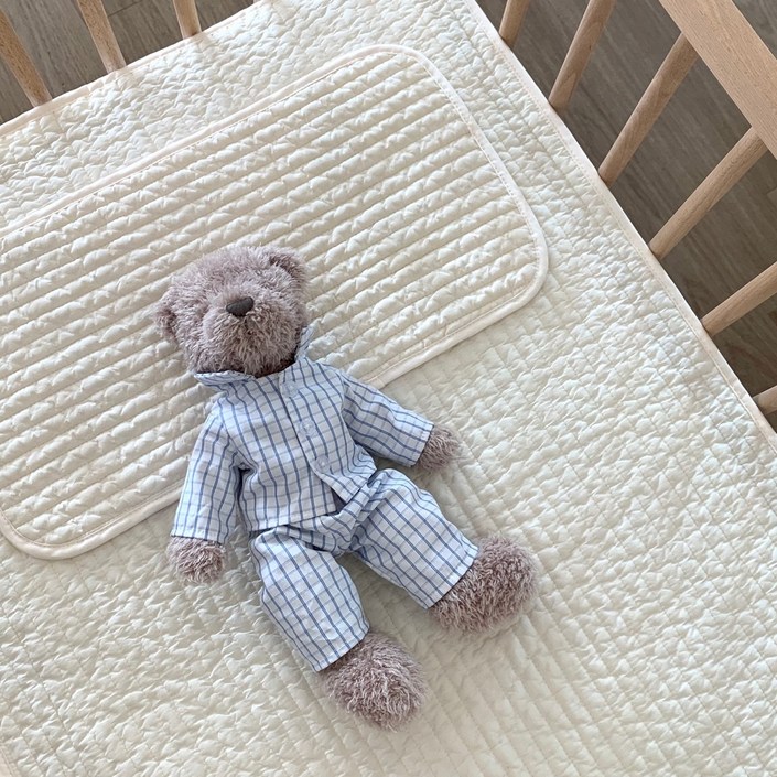 어텀31 양면 아기 침대패드베개패드, 인견  누빔 패드 세트