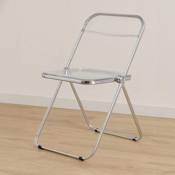 미니포레스트 미드센추리 미니 접이식 원룸 인테리어 의자, 1개, 투명색상의자