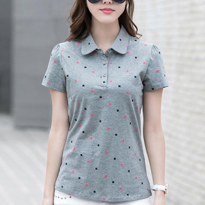 여자티셔츠 반팔티 기본티 쿨티셔츠 반소매 여성여름티 카라티셔츠 브이넥티 면 코튼 반팔티셔츠