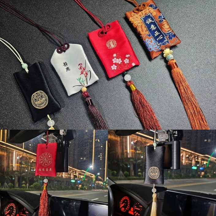 자동차 실내용품 룸미러 장식 걸이 악세사리 실내용품, 1개, 레드