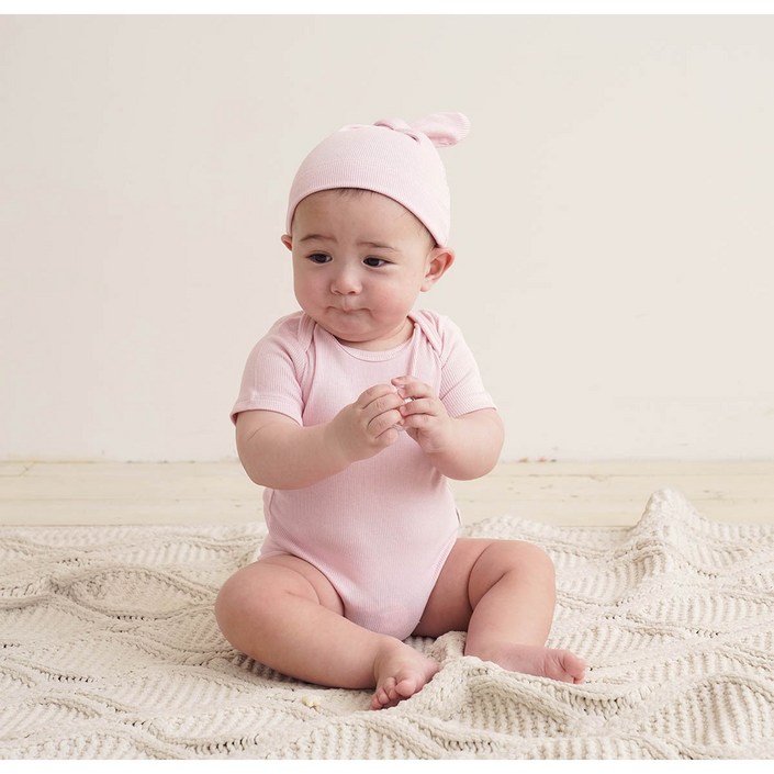 리틀콩 반팔 레이온 베이비슈트 바디슈트 롬퍼 아기 유아 여름