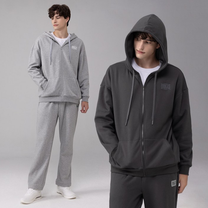 에버라스트 남자 기모 트레이닝복 세트 후드집업 + 일자팬츠