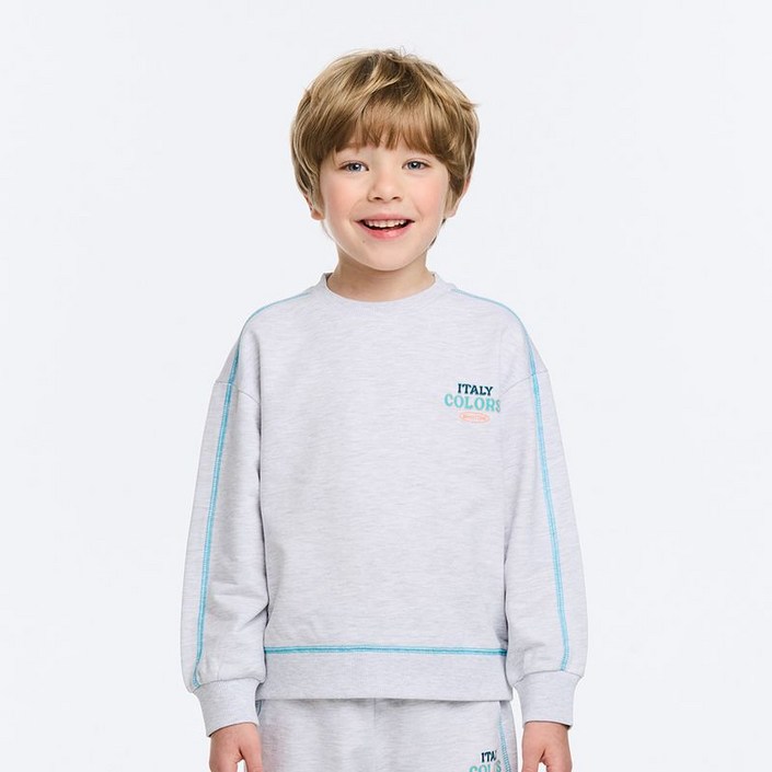 베네통 키즈 그래픽 포인트 맨투맨 QAMT02611MG