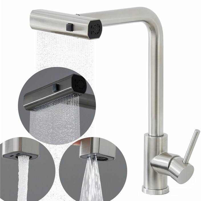 준앤코 3WAY 와이드 폭포수 싱크대 수전 KF302