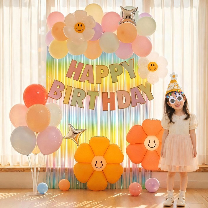 피앤비유니티 데이지 풍선구름형 생일세트