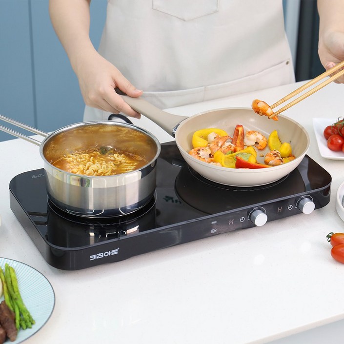 무료배송키친아트 인덕션 2구 올 블랙 그릴 증정 인덕션매트 2매