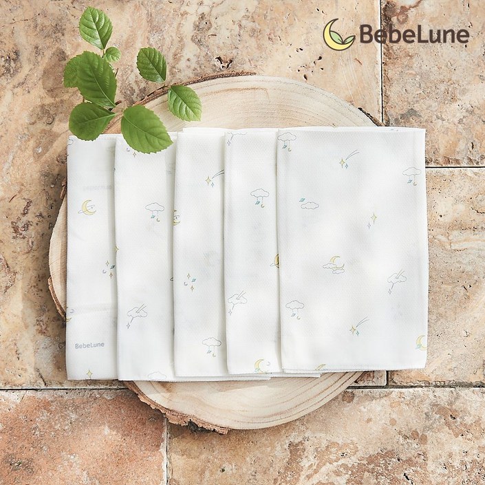 베베룬 에코프리미엄 소프트모달 엠보손수건네이처 5장