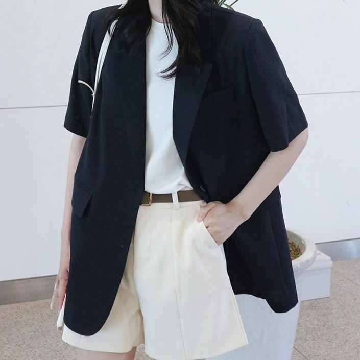 국내 자체 제작당일 발송 투버튼 반팔 자켓 10color