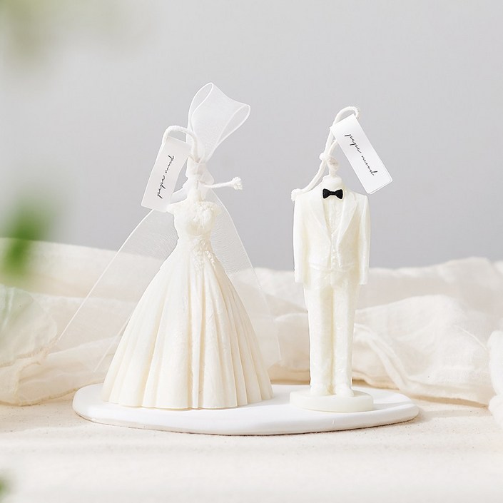 페페무드 웨딩 부부 캔들 세트 캔들 받침, 선물 포장, 쇼핑백 결혼 오브제, 블랙베리베이