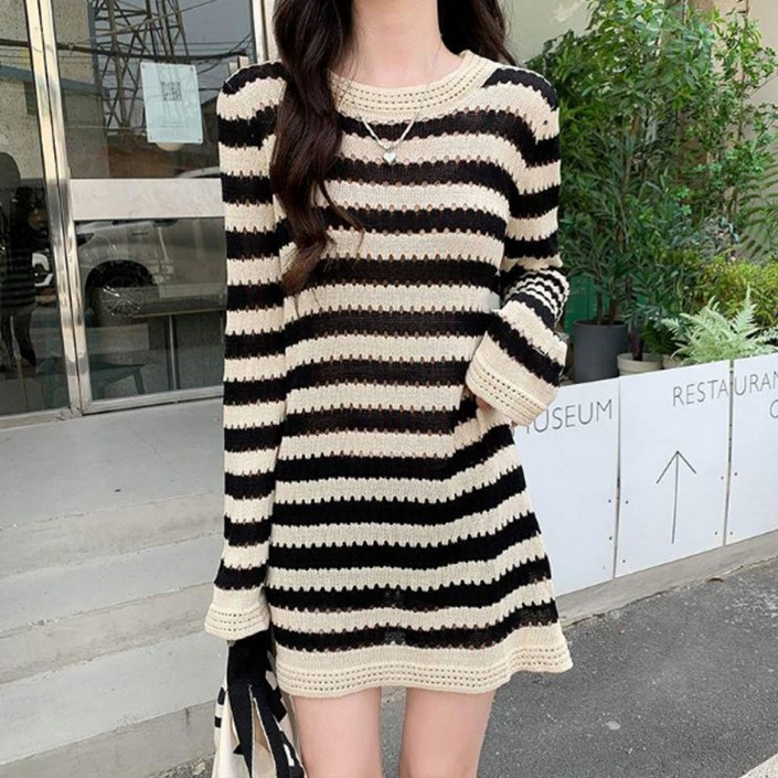 긴팔 원피스 미니 신상 여성 단가라 캐주얼룩 가을