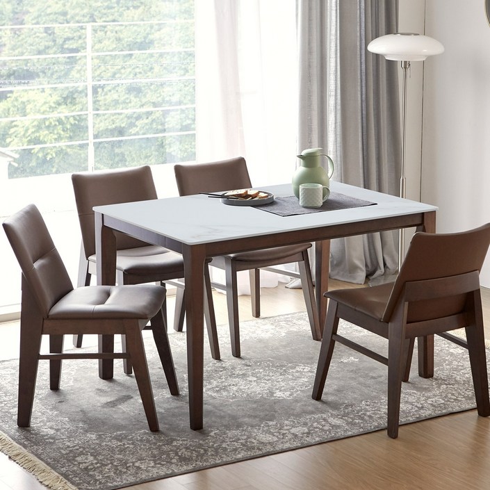 베스트리빙 루마니아 빈츠 포세린 12T 통세라믹 1200/1400 4인용 와이드 세라믹 식탁 테이블 세트/의자4개/의자2개+벤치형/4colors 2size