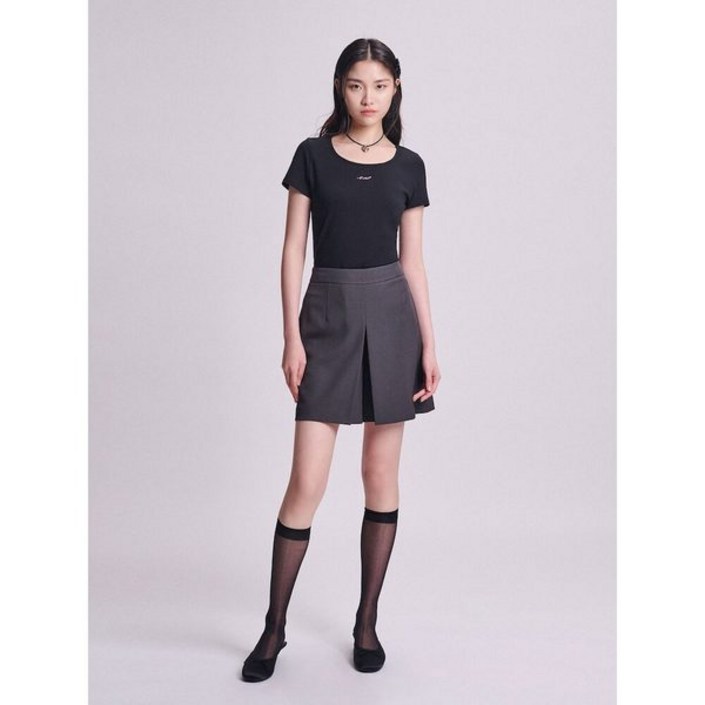 국내매장정품 빈폴 여성 반팔티 BEANPOLE LADIES B. my 슬림핏 반소매 티셔츠 블랙 BF4842N015