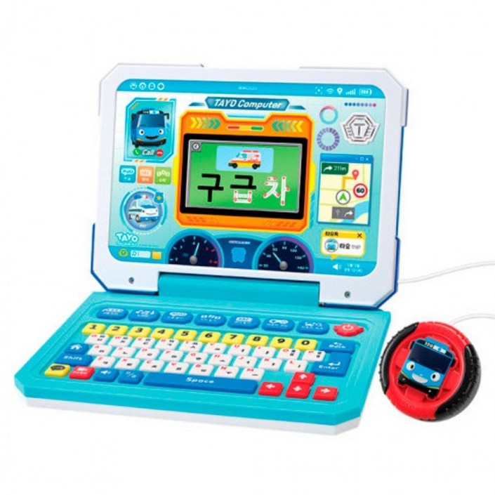 아이코닉스 영어학습 타요 자동차 노트북 유아영어 아기노트북 유아컴퓨터, 상세페이지 참조, 1개