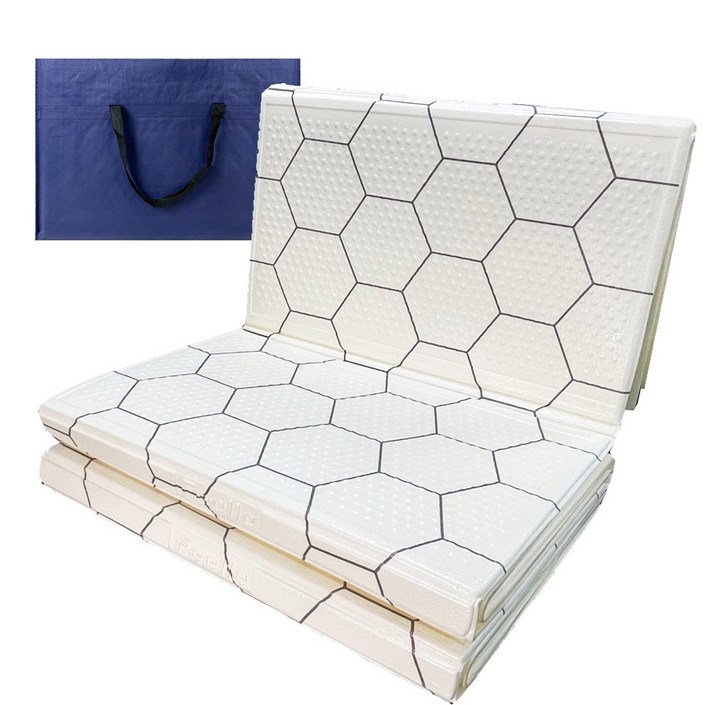 힐링캠프 3단 캠핑매트가방 특중형240×200 접이식 매트 돗자리 피크닉매트, C.화이트