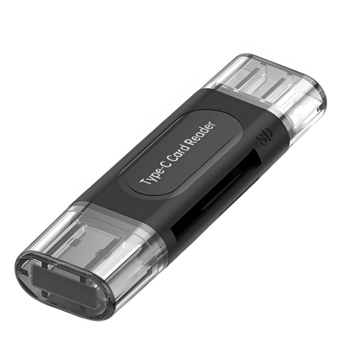 홈앤스테이 USB3.0 C타입 초고속 SD카드리더기, 블랙
