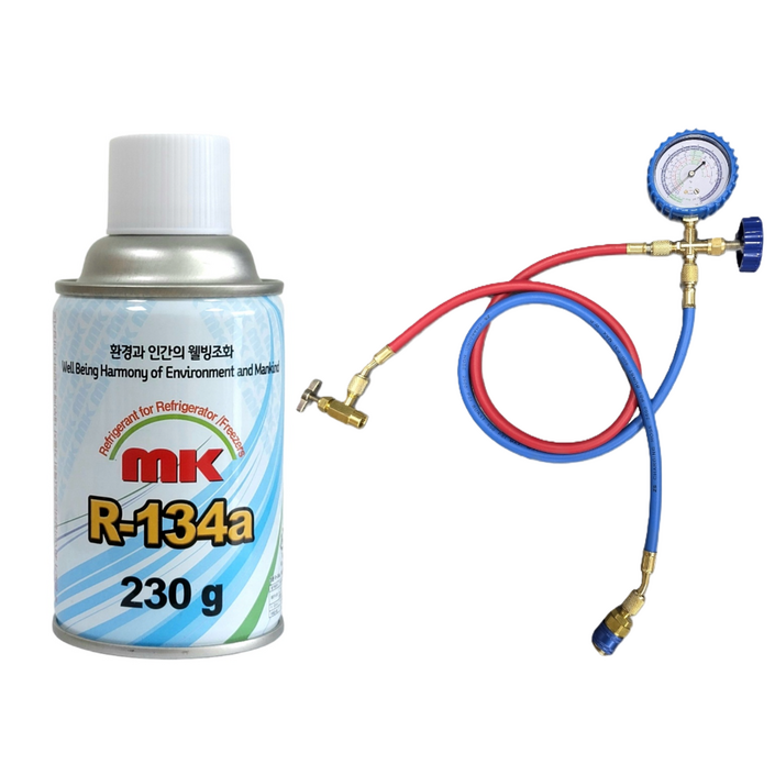 KC인증 자동차 냉매 가스 R134a mk냉매 + 충전도구 에어컨 성능향상 냉매 보충, 1개