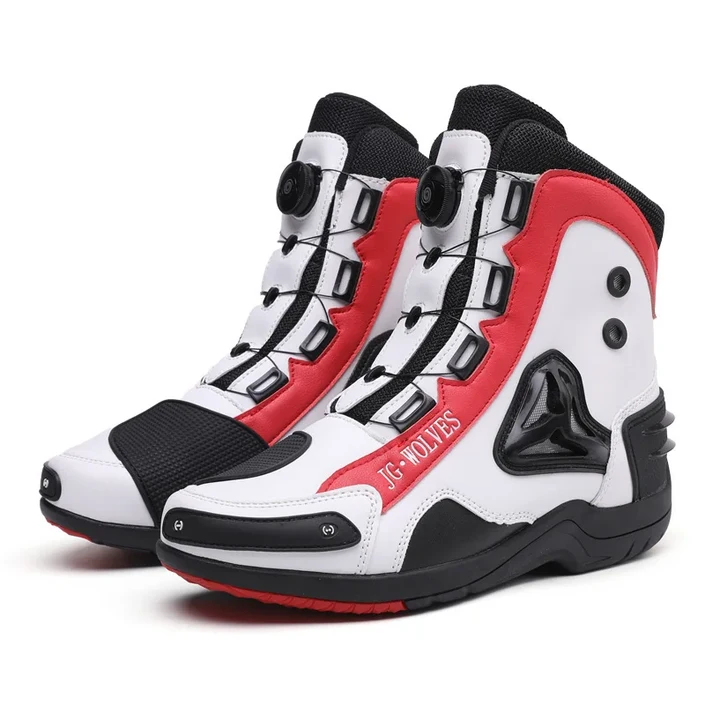 오토바이 보호 부츠 캐주얼 남성용 가죽 타기 신발 미끄럼 방지 고무 밑창