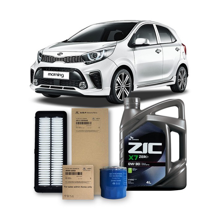 올뉴 모닝 JA 가솔린휘발유 1.0 터보1620년식 순정필터지크합성유 4L, 1개