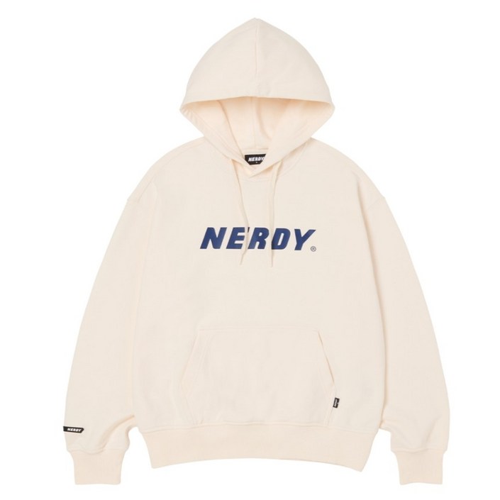 NERDY 널디 빅 로고 풀오버 후디 후드티 크림