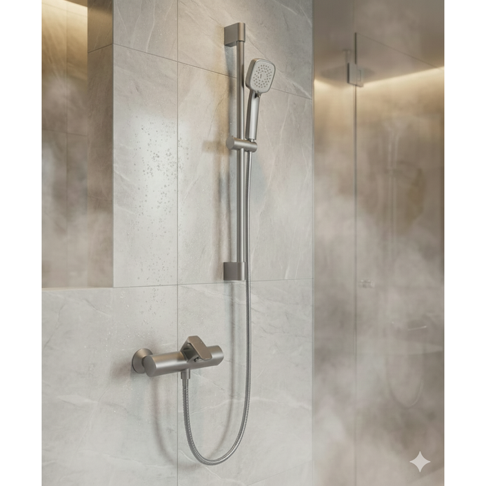 아메리칸스탠다드 욕조수전 샤워기 수전 사틴 리비어 FB2614  가변형 슬라이드바 사틴 FH6135 세트, 1개