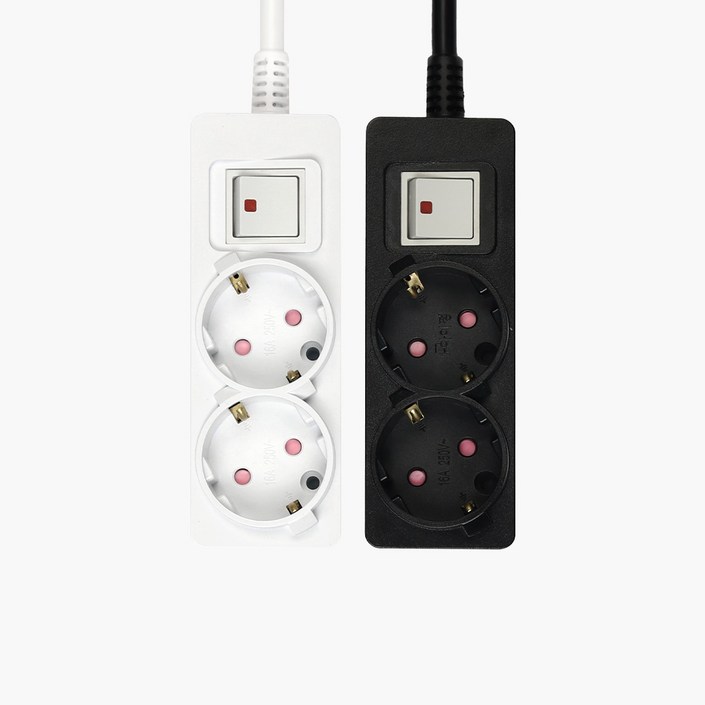 아이정 국산 멀티탭 추천 개별 과부하 3구 안전한멀티탭, 개별 3구 퓨어 화이트, 2개, 5m