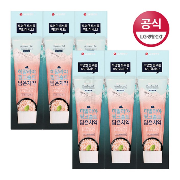 죽염 히말라야 핑크솔트 치약 아이스카밍민트 100g x6개, 100g, 6개